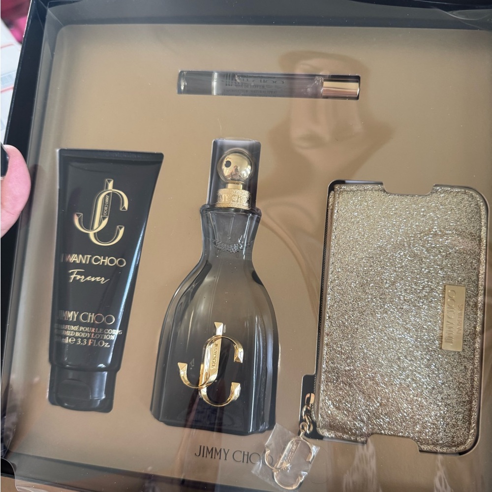 Jimmy Choo Black and Gold Floral Accessory